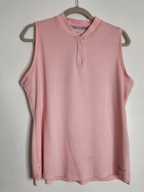 Nike Golf Womens XL Sleeveless 1/4 Zip Shirt Pink Dri-FIT 928723-646